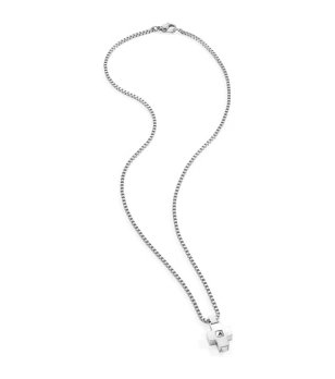 Сребърно дамско колие от стомана с буква A снимка