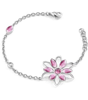 Дамска гривна от стомана с розови кристали Morellato снимка