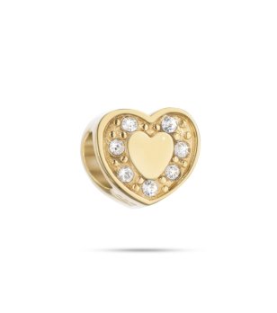 Златиста стоманена висулка сърце с кристали Morellato Drops Cuore снимка
