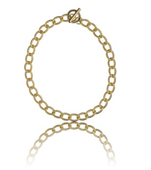 Дамско златисто колие от стомана снимка