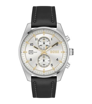 Мъжки часовник сив циферблат с хронограф  снимка