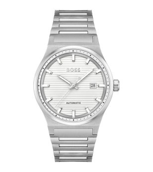 Сребрист мъжки часовник с автоматичен механизъм  снимка