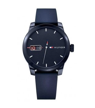 Мъжки син часовник със силиконова верижка снимка