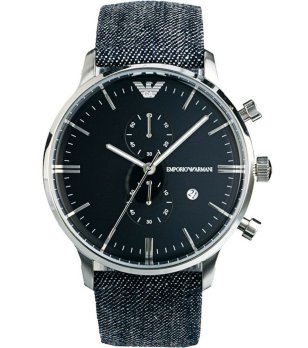 Мъжки сив часовник с текстилна верижка  снимка