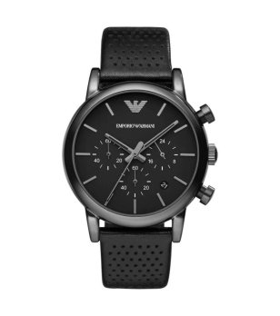 Мъжки черен часовник с хронограф  снимка