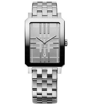 Сив мъжки часовник с правоъгълен корпус  снимка