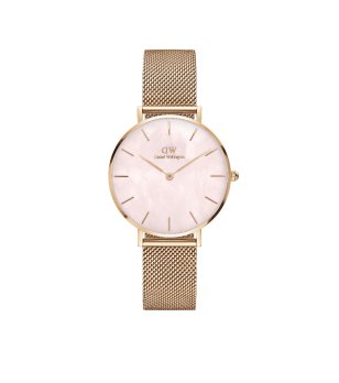 Дамски розовозлатист часовник с метална верижка  снимка