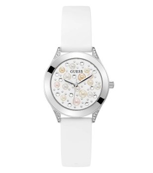 Дамски бял часовник с перлен циферблат  снимка