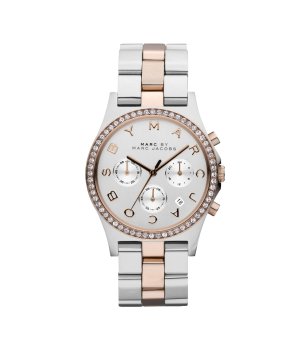 Дамски двуцветен часовник в розовозлатисто и сребристо снимка