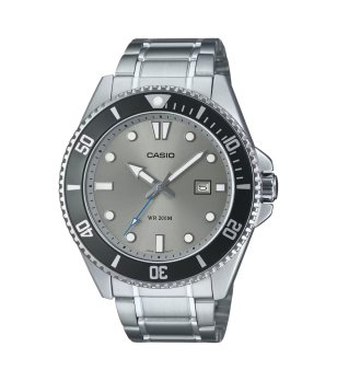 Мъжки сребрист аналогов часовник сив циферблат  снимка