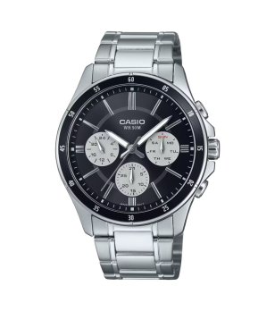 Мъжки сив часовник с черен циферблат  снимка