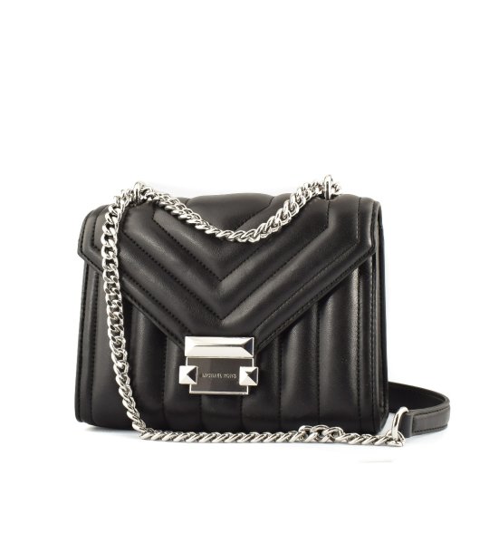 Черна дамска чанта от кожа WHITNEY снимка