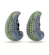 Дамски обеци с кристали в зелено и синьо Swarovski-1 снимка