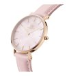 Дамски розов часовник с кожена каишка и перелн дисплей-1 снимка
