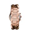 Дамски розов часовник с кафява верижка -1 снимка