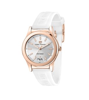 Дамски бял часовник с розово-златист корпус  снимка