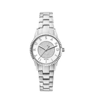 Дамски сребрист часовник с метална верижка  снимка