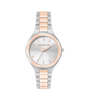 Дамски часовник в сребристо и розовозлатисто  снимка