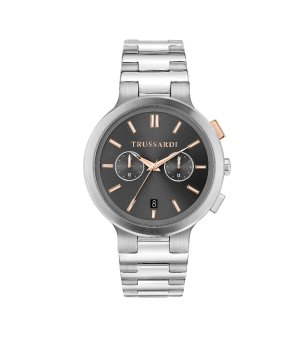 Мъжки сив часовник с метална верижка  снимка