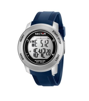 Мъжки сив дигитален часовник с тъмносиня каишка  снимка