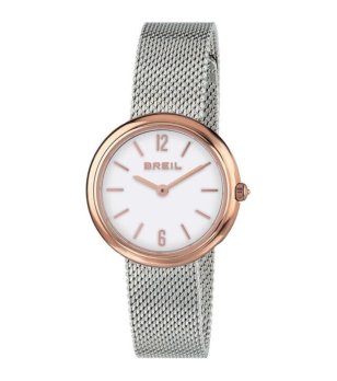 Дамски сребрист часовник с розовозлатист безел снимка