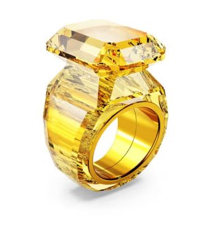 Жълт пръстен от кристално стъкло Swarovski снимка