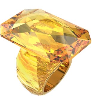 Жълт пръстен с кристал LUCENT снимка