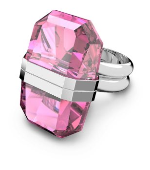 Дамски пръстен с розов кристал Lucent Swarovski снимка