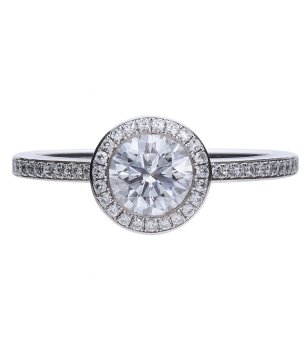 Посребрен пръстен с цирконии снимка