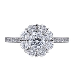 Посребрен пръстен с цирконии снимка