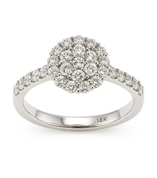 Посребрен пръстен с бели циркони Diamonfire снимка