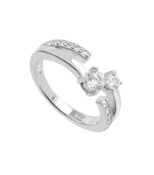 Пръстен с покритие от сребро с цирконий Diamonfire снимка