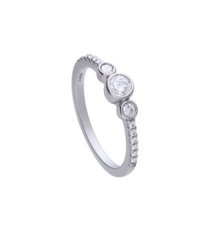Посребрен пръстен със цирконии Diamonfire снимка