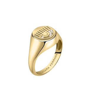 Златист пръстен с релефно око  размер 16 снимка