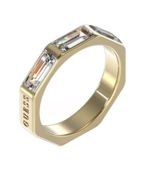 Златист дамски пръстен с кристали  снимка