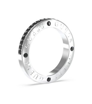 Сребрист мъжки пръстен с черни камъни снимка