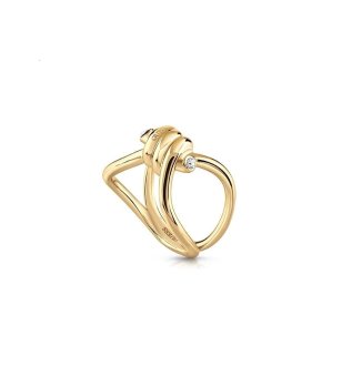 Златист дамски пръстен LOVE WIRE снимка