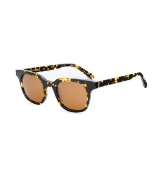 Дамски кафяви слънчеви очила с костенурков принт  снимка