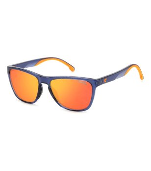 Унисекс слънчеви очила в синьо  с оранжеви лещи снимка