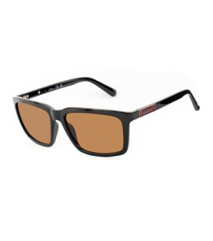 Мъжки слънчеви очила в черно с кафяви стъкла снимка