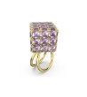 Дамски златист пръстен с лилави кристали Swarovski-1 снимка