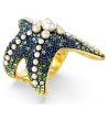 Дамски златист пръстен във форма на морска звезда с кристали и перли IDYLLIA Swarovski-1 снимка