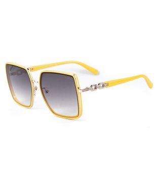 Дамски жълти слънчеви очила с квадратни стъкла  снимка