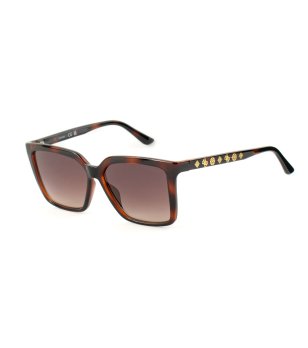 Дамски кафяви слънчеви очила с квадратни рамки  снимка