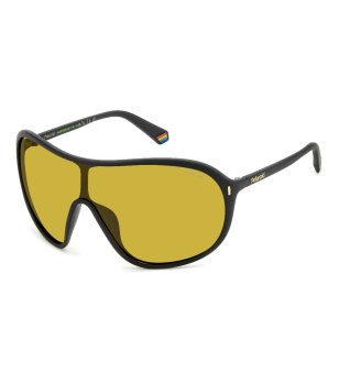 Унисекс черни поляризирани слънчеви очила с жълти стъкла  снимка