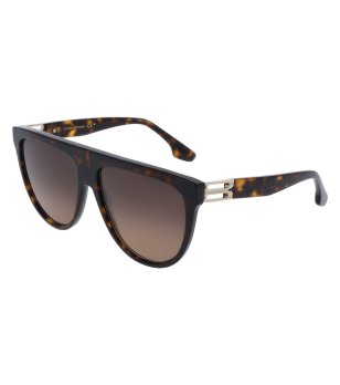 Дамски кафяви слънчеви очила с масивна рамка  снимка