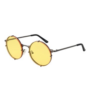 Мъжки слънчеви очила с жълти кръгли стъкла снимка