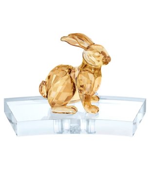 Кристална декоративна фигура заек в златист цвят Swarovski снимка