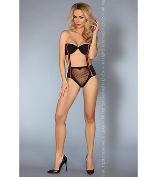 Черно боди с тюл сърце Reiko снимка