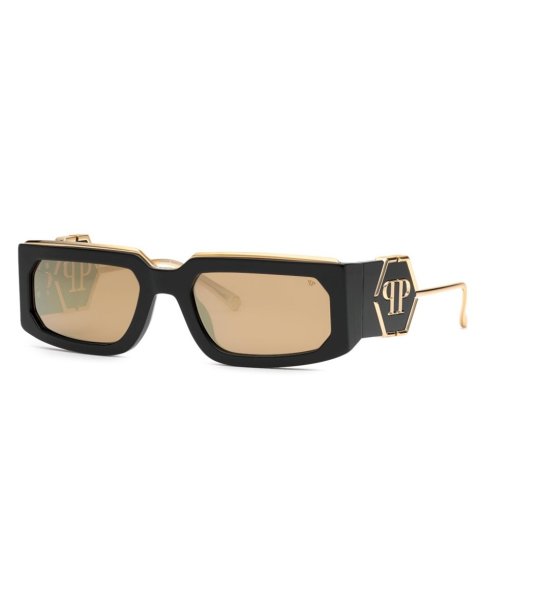 Unisex слънчеви очила в черно с правоъгълна рамка снимка